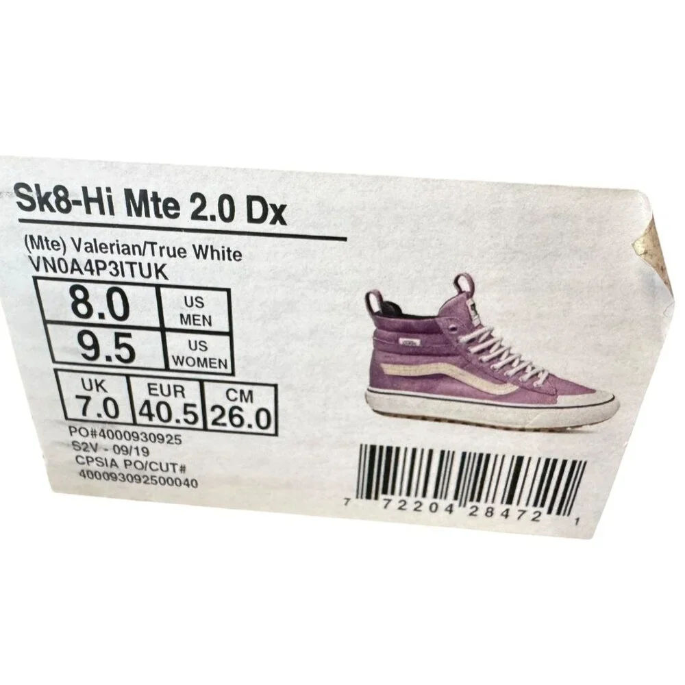 Vans Sk8-Hi MTE 2.0 DX Women's‎ Sneakers 9.5 NWB
